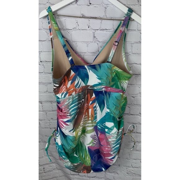 SWIM BY CACIQUE Women's Swim Dress Light Lined Bathing Suit Size 18 Tropical - Picture 6 of 7